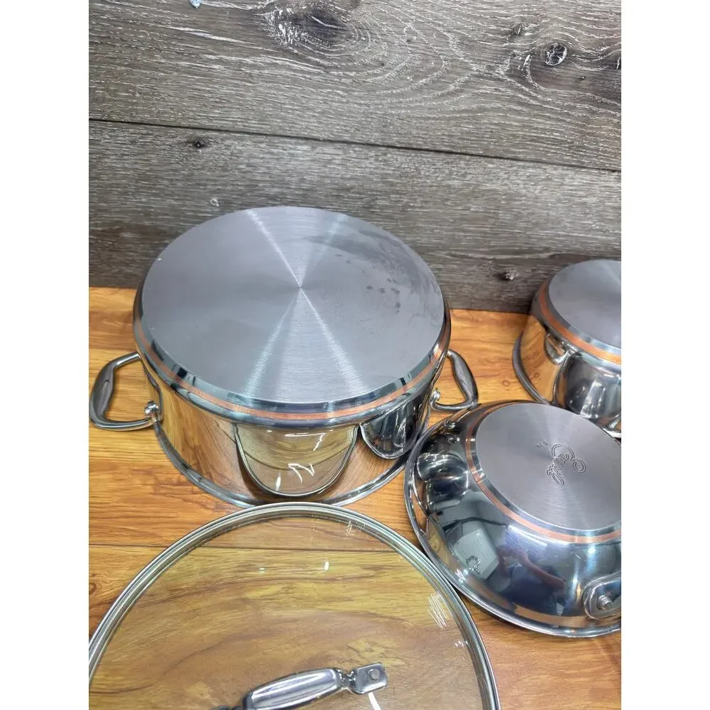 All Clad Emeril Copper Core 2 qt Pan +6 qt stock pot + 8